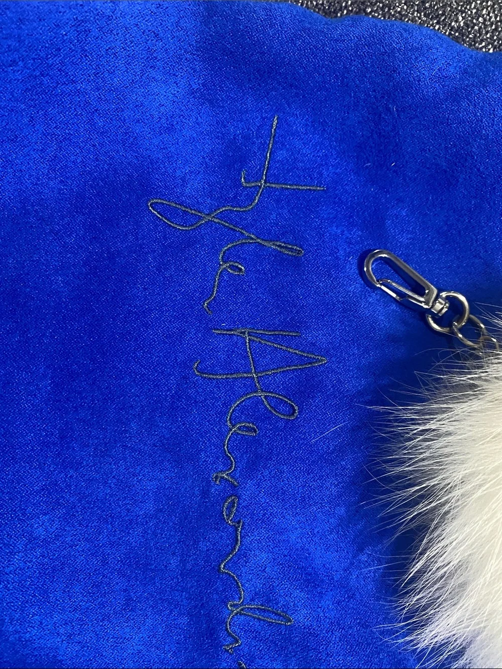Tyler Alexandra Tyler Ellis White Fur Pom Pom Bag Charm w/ Dust Bag